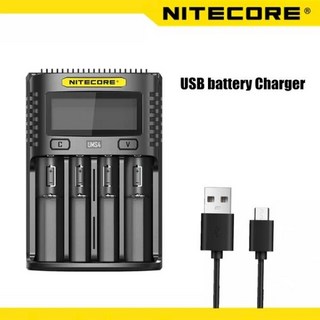 NITECORE- UMS4 UMS2 4A 지능형 배터리 충전기 IMR/Li-ion/LiFePO4/NI-Cd/Ni-MH 18650 aaa용 USB, 02 UMS4_05 Add UK Plug, 1개