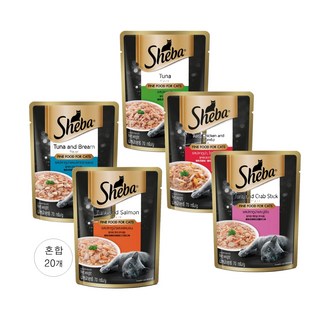 쉬바 고양이 주식파우치 혼합5종 4개씩 20개, 70g, 혼합맛