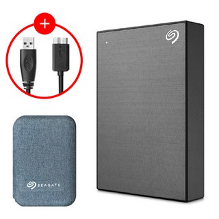 씨게이트 One Touch HDD 데이터복구 외장하드+파우치+암호화 기능+USB케이블, SpaceGray, 5TB