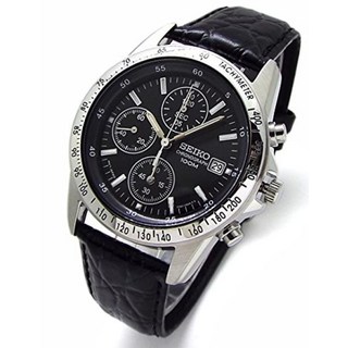 SEIKO 크로노 그래프 시계 가죽 벨트 세트