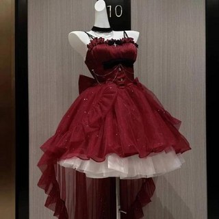 셀프웨딩 드레스 웨딩 촬영 귀여운 공주 몸집이 작은 푹신한 생일 선물 여성 탑 폴리 에스터 섬유 원피스