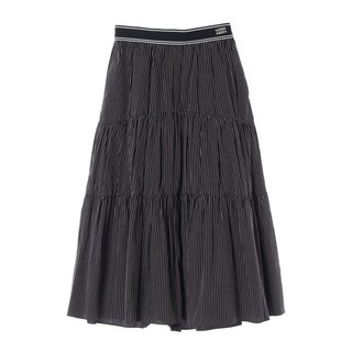 [M]럭키슈에뜨 블랙 스트라이프 밴딩 롱 스커트