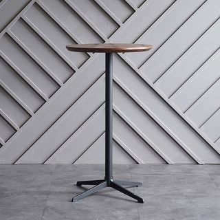 스탠딩 테이블 카페 북유럽 60x60CM 탄소강 칵테일 미니 높이 서서 우드 좁고긴 식탁, 월넛+블랙풋 70*H105cm