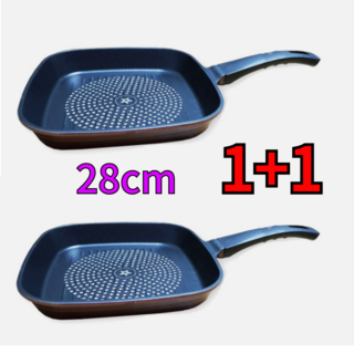 (1+1) 사각 후라이팬 코팅팬 다이아몬드코팅, 2개, 28cm