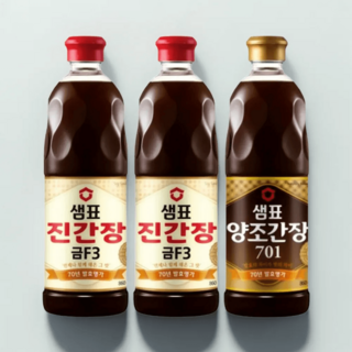샘표 진간장 금F3 + 양조간장 701, 3개, 860g, 860ml