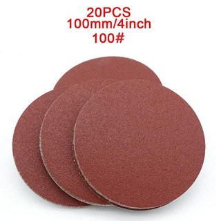 호환 20pcs 4 인치 100mm 둥근 사포 40-2000Grit 연마재 샌더 종이 특수 샌드페이퍼 샌딩 디스크 금속 연마, [03] 100 grit, 1개