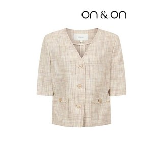온앤온 체크 브이넥 반팔 자켓 MW2MJ451