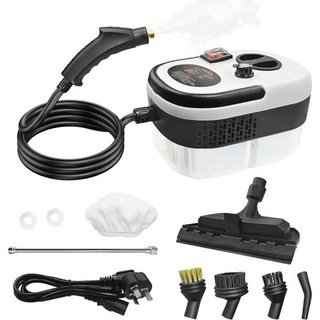 휴대용 스팀 클리너 청소용 11개의 부착물이 있는 2500W 가압 가정용 주방 욕실 가구 타일 그라우트(블랙)용 클리너, 휴대용 스팀 클리너, 청소용 11개의 부착물이 있는 2