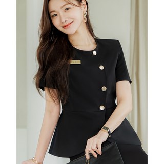 라린느 베르 반팔 자켓 호텔 데스크 오피스 유니폼 성형외과 피부과 에스테틱 상담실장 여성 면접정장 면접복 스커트 바지 팬츠 단품