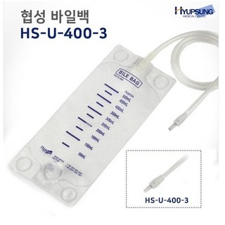 협성 바일백(담즙백) HS-U-400-3 (400ml) (10개)허벅지에 착용하는 소변백, 1개