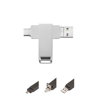 USB3.0 OTG C타입 아이폰 외장하드 4in1핸드폰 외장메모리, 1개, 64GB