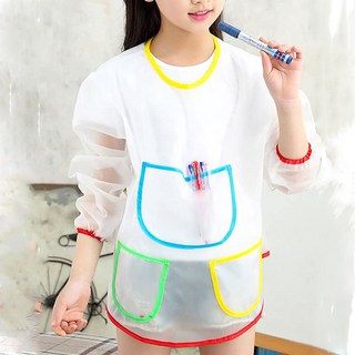 긴소매 투명 미술 가운 앞치마 아동 방수 유아용 어린이