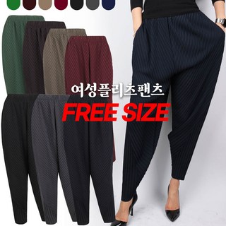 여성플리츠주름바지 여자 국내제작 밴딩 편안한 와이드 주름팬츠 홈웨어 데일리 외출복 빅사이즈 단체