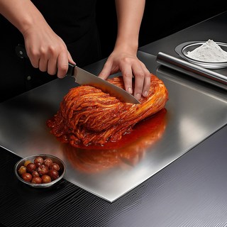 하루꿈 스테인레스 도마 ㄱ자 가정용 싱크대 스텐 304 위생 항균 상판 보호판 업소용 도마 반죽판, 절곡형, 1개
