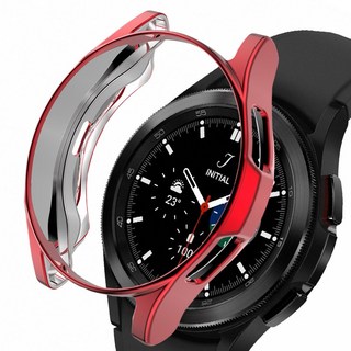 어프리비 갤럭시 워치4 클래식 풀커버 보호 케이스 40mm 44mm 42mm 46mm, 레드, 1개