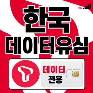 한국유심 SK텔레콤 데일리종량제한국유심 30일무제한, 한국유심데이터 매일 무제한(SKT), 한국_BICON_매일_무제한_8, 1개