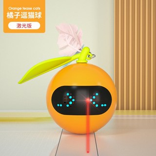 고양이 장난감 전기 자동완구 운동 깃털 레어저 움직이는 인터랙티브 펫 신나는 매직볼 업그레이드 (깃털 + 벨 + 레이저) 1개 상품 이미지