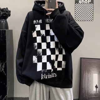 M~5XL 남자 체크 후드티 빅사이즈 후드 맨투맨 오버핏 숏 코트 아우터 봄가을 데일리