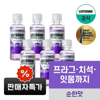 리스테린 토탈케어 마일드 구강청결제, 100ml, 6개