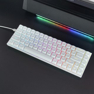 ZIFRIEND M68 LED 유선 마그네틱 오테뮤 자석축 키보드 게이밍 기계식 PBT 투과 키캡 무접점 래피드트리거 RGB 핫스왑 저소음 커스텀 미니 68키 화이트 상품 이미지