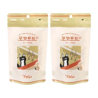 닥터펠리스 포캣트릿 로우 고양이 간식, 북어, 25g, 2개