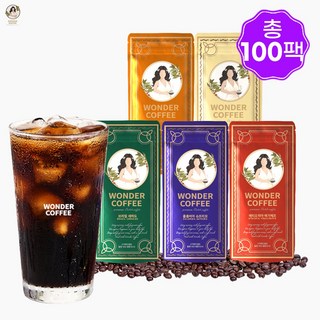 신선한 원더 더치커피 파우치 5종원두 혼합 총100팩, 30ml, 1개입, 100개