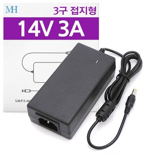 DC 14V 3A 어댑터 (PI-14300) 직류 전원 장치 모니터 파워 14V3A, PI-14300 (5.5x2.1~2.5mm), 1개