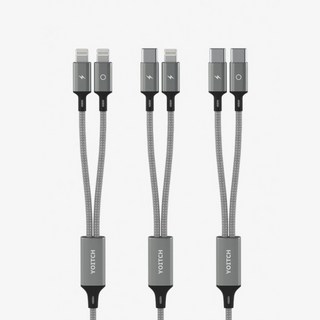 요이치 마운틴 로그 2in1 멀티 충전 케이블, 1개