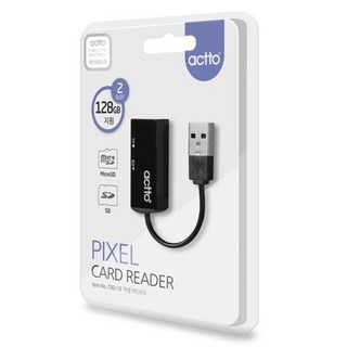 엑토 1109CP18- ACTTO 픽셀 카드리더기 CRD-19, CRD-19 블랙, 1개