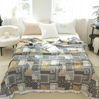 코튼 담요 술 소파 커버 여름 쿨링 거즈 타올 다기능 더블 침대보, A. 150cmx200cm, 7. Color as photo, 1개