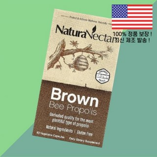 내츄라넥타 브라운비 프로폴리스 꿀 허니 식물성 베지캡슐 60정 NaturaNectar Brown Bee Propolis 60 Vegetable Capsules