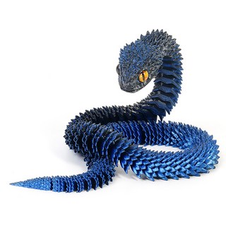 푸른 뱀 모형 인형 자유관절 3D프린터 선물 소품, 60CM, 다크블루, 1개
