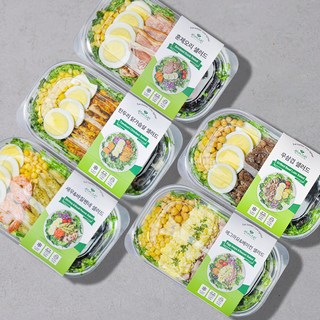 한끼그린 (에그마요+탄두리 닭가슴살+새우바질+훈제오리+닭가슴살 샐러드I) 다이어트 간편식 세트, 1.54kg, 1개