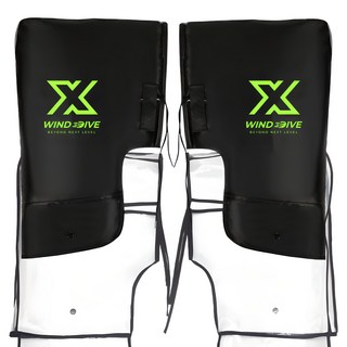 윈드다이브 오토바이 핸들 방한 토시 장갑 방풍 방수 EVA 커버 세트, 블랙