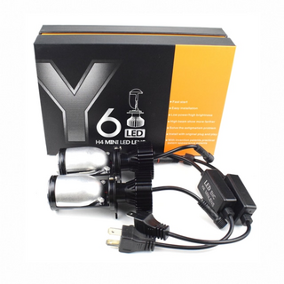 HID 램프 크세논 2 개대 h4 9003 hilo 빔 led 미니 프로젝터 렌즈 자동차 스타일링 헤드 라이트 전구 자동차 6500k 8000lm 집중 lighti y6, 전구 2개, 오른손 운전, 2개