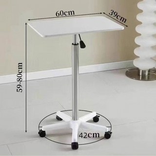 이지로지엑스 이동식 소형 회전 강연대 – 흰색 컴퓨터 책상, 높이 조절 가능 (60-80 cm) 애니데스크