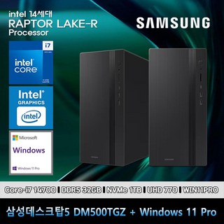 삼성데스크탑5 14세대 i7 컴퓨터 DM500TGZ-Zi7ADT+11PRO(i7-14700/32GB/SSD1TB/UHD770/11PRO), 32GB