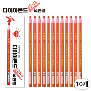 보성아이엔디 다이아몬드 색연필 종이말이식 언더라인/채점용 학생색연필 빨강 1타(12자루), 10개, 1색, 빨강(12개)