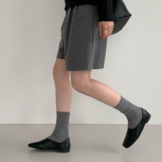 DBX 스퀘어 토 플랫 슈즈 단화 2cm