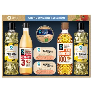 청정원13호 25년 추석선물세트 혼합세트 4개 우리팜델리 카놀라유 요리올리고당 사과식초 순살참치, 4세트