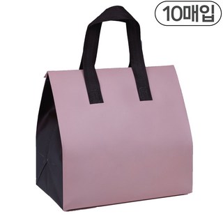 세모쇼핑백 부직포 일회용보냉백 은박 보냉팩 케이크 보냉가방, @10매입@, 핑크투톤