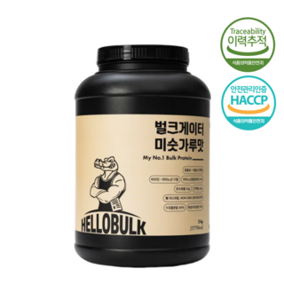 헬로벌크 벌크게이터 미숫가루맛 단백질 쉐이크 프로틴 게이너 체중증가, 2kg, 1개