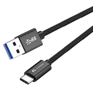 노바베이스 USB A to C 타입 고속충전 데이터 케이블 USB 3.2 GEN2 10Gbps, 1개, 블랙, 100cm