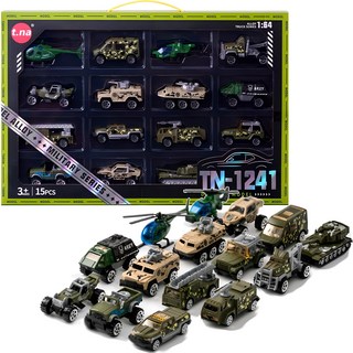 Keyzus Gogo 金屬迷你軍車玩具 15 件套, 軍車