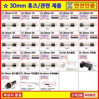 국산휴즈 6X30MM 0.5~30A 유리관휴즈 30mm휴즈 휴즈홀더 전기휴즈 원형홀더 라인홀더 조개피홀더 원통휴즈 휴즈클립 기판용휴즈 휴즈소켓 휴즈커넥터 유리휴즈 FC61B, 36 휴즈홀더, 1개