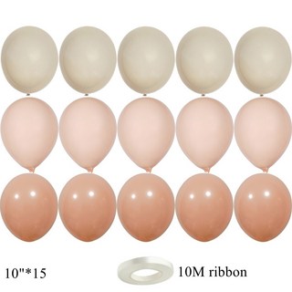 15 20PCS 10inch 빈티지 풍선 세트 결혼 기념일 장식 생일 DIY 파티 용품에 레트로 핑크 복숭아, 15pcs D2P
