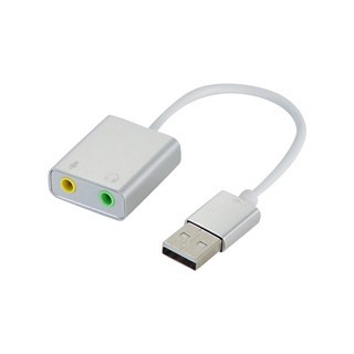 USB Type-C 7.1 외부 사운드 카드 어댑터 오디오 3.5mm 이어폰 마이크 노트북 Macbook Pro, 04 USB-Silver, 1개