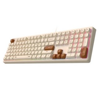 앱코 저소음 풀배열 멤브레인 108키 키보드, 오트밀