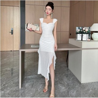 레이디 매직 섹시 나이트 쉬폰 트임 롱 원피스