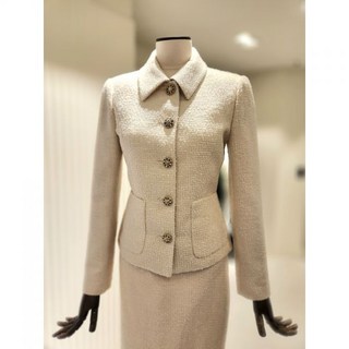 모조에스핀 간절기 주얼리버튼 메탈 트위드 슬림 재킷 S233MSF112